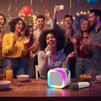 Profitez de la fête-Machine de karaoké Bluetooth K12 Portable avec système de haut-parleurs 5.3 PA, microphones sans fil pour le divertissement à domicile