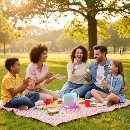 Profitez de la fête-Machine de karaoké Bluetooth K12 Portable avec système de haut-parleurs 5.3 PA, microphones sans fil pour le divertissement à domicile