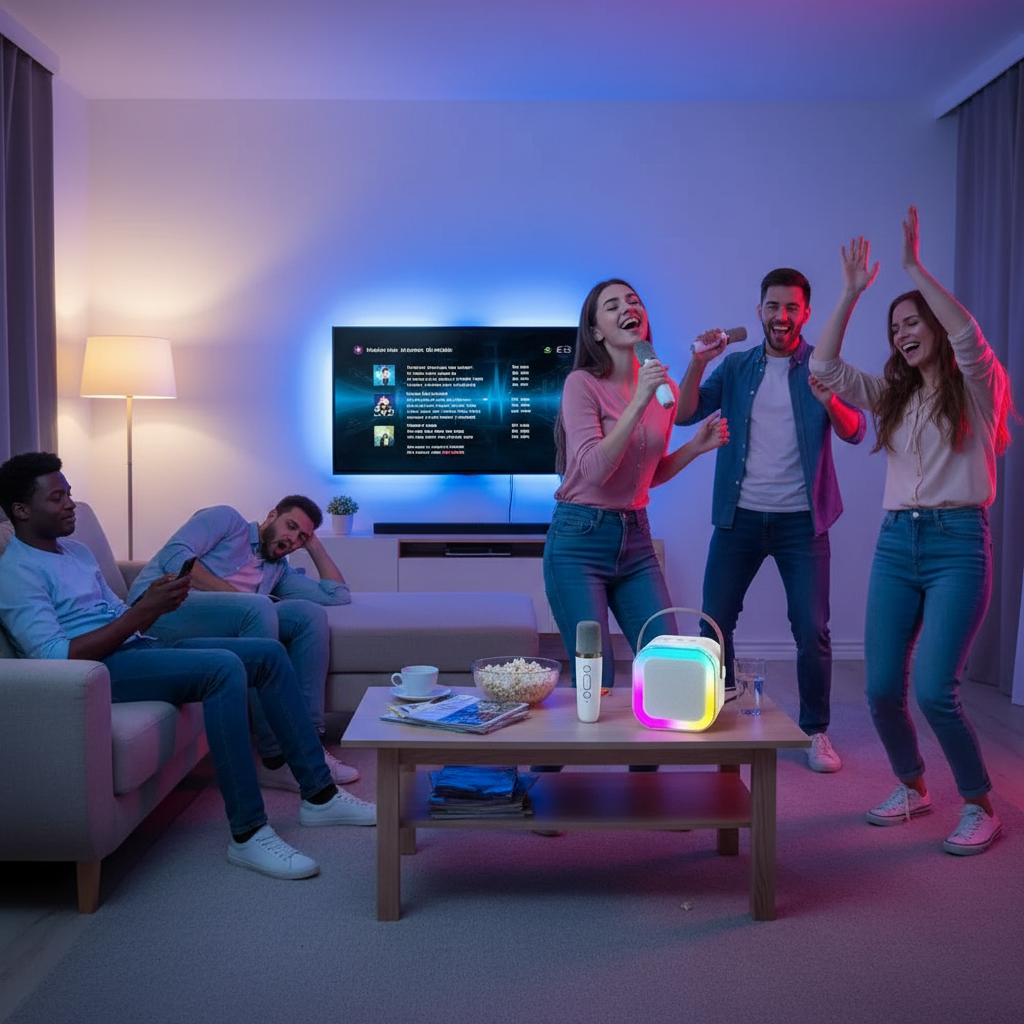 Profitez de la fête-Machine de karaoké Bluetooth K12 Portable avec système de haut-parleurs 5.3 PA, microphones sans fil pour le divertissement à domicile